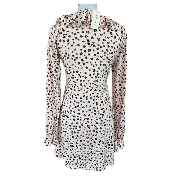 NWT ROW A Women's Animal Print Ruffle Dress Size LARGE Knee Length Casual Dress - Picture 4 of 8